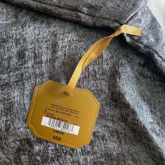 Rye Grass Blouse Women's Size L Gray Silver Long Sleeve Cocktail NWT - Picture 7 of 8